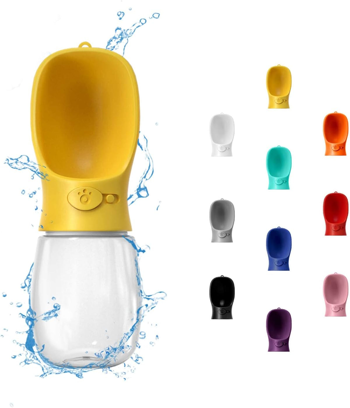 Portable Dog Water Bottle, 12 OZ, Leak Proof Puppy Water Dispenser with Drinking Feeder for Pets Outdoor Walking, Hiking, Travel, Food Grade Plastic