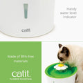 LED Flower Fountain with Triple Action Filter, Cat Drinking Water Fountain, 3 L
