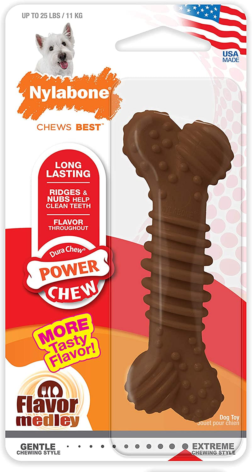 Textured Dental Bone Power Chew Toy for Dogs, Dog Toys for Aggressive Chewers, Flavor Medley Flavor, X-Large - 50+ Lbs, 1 Count