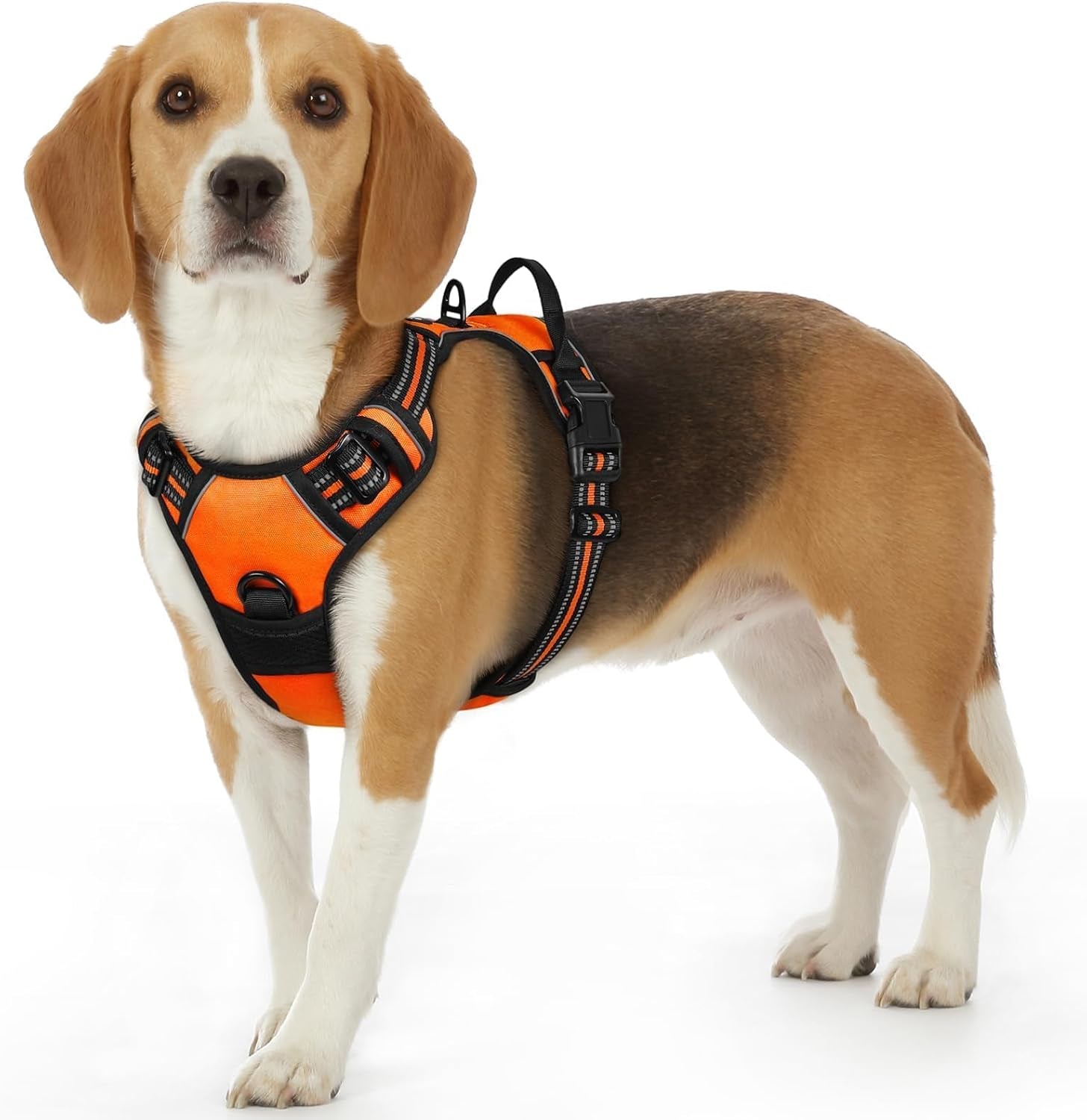 Say goodbye to pulling on walks! 🐾 Check out our comfy, adjustable dog harness for large pups! 🌟 Features reflective strips, a control handle, and no choke design. Perfect for your adventures together! 🐕✨ #DogLovers #PetGear #NoPullHarness