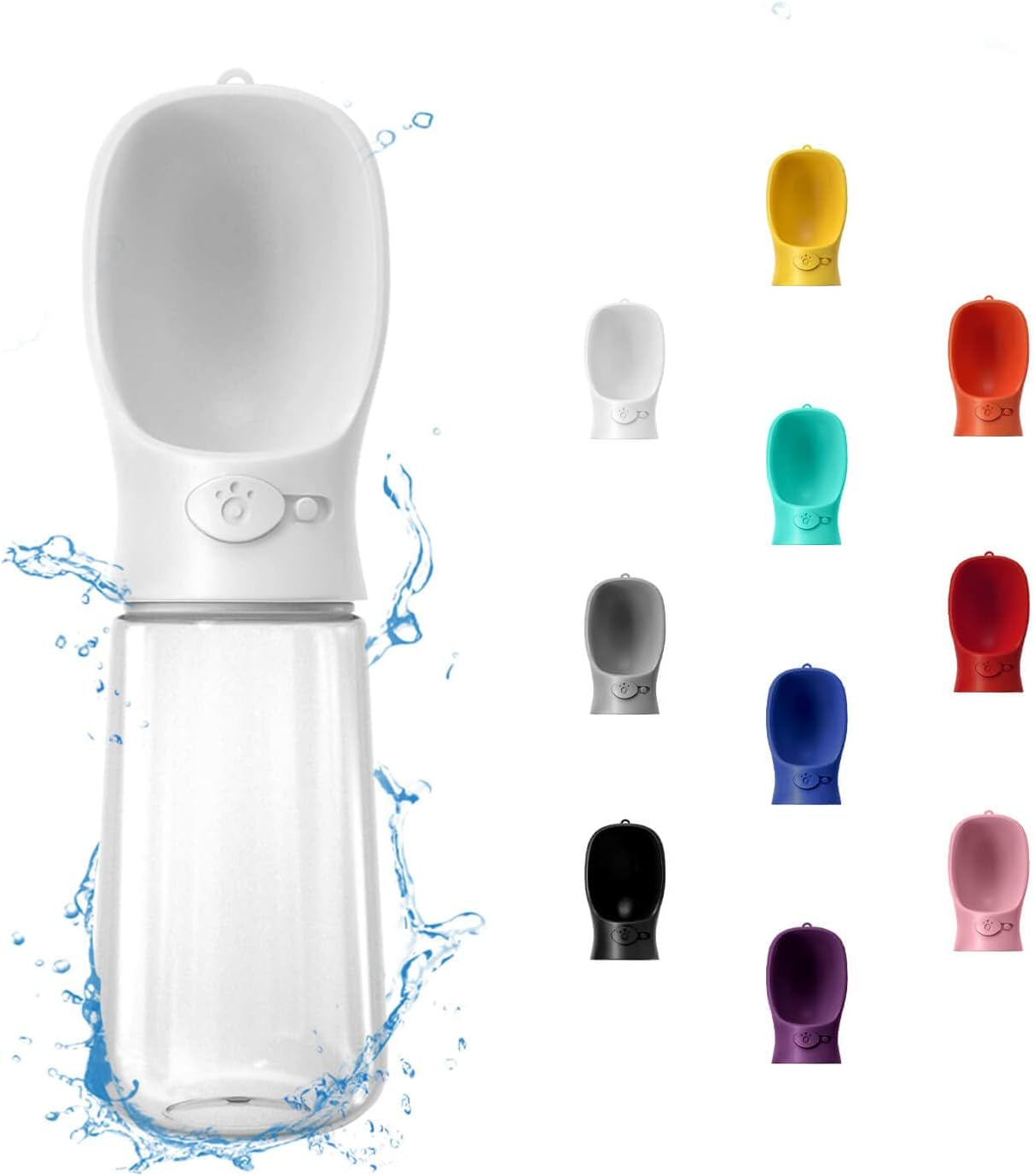 Portable Dog Water Bottle, 12 OZ, Leak Proof Puppy Water Dispenser with Drinking Feeder for Pets Outdoor Walking, Hiking, Travel, Food Grade Plastic