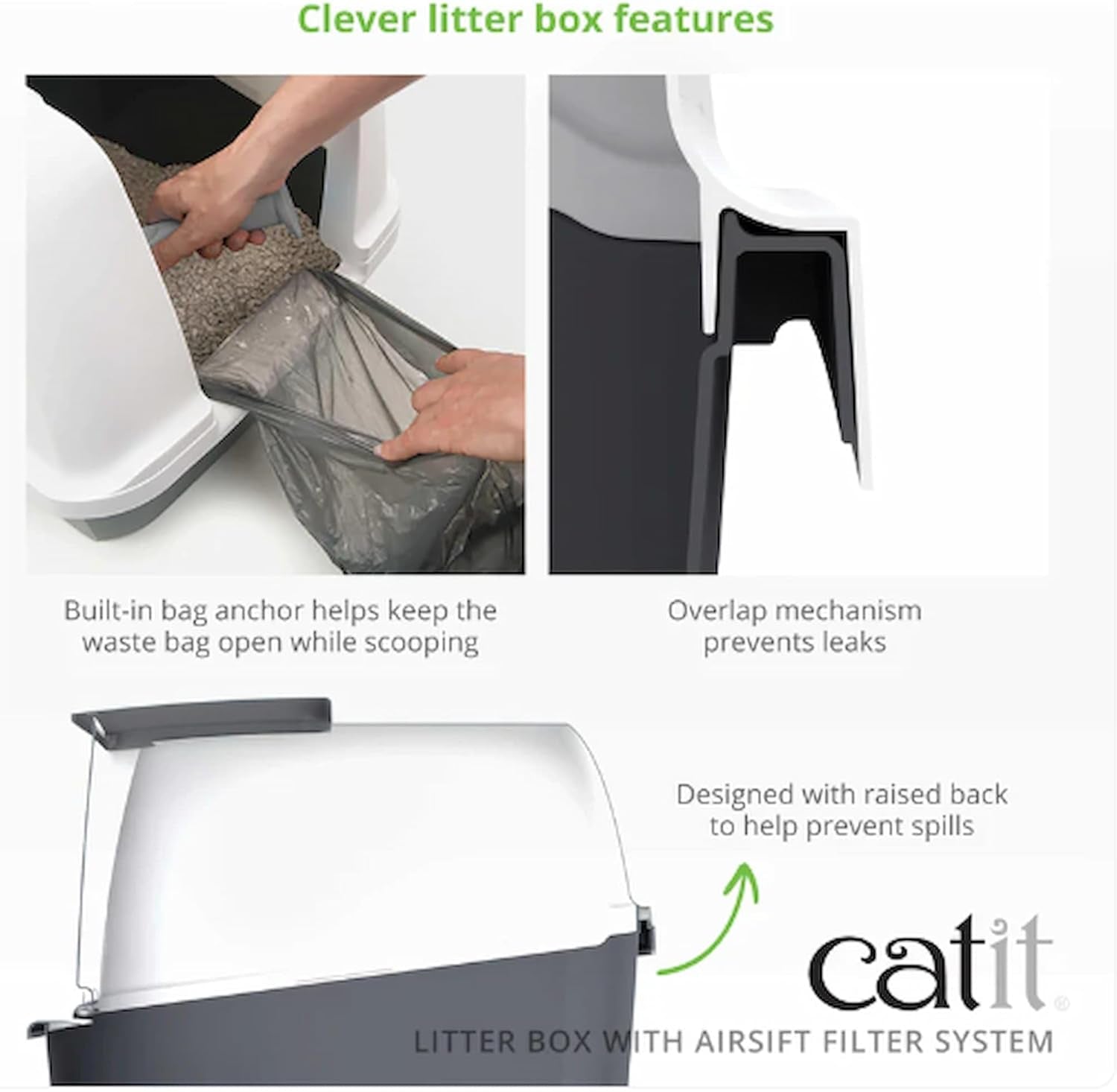 Say goodbye to litter mess! 🐾 Check out the Airsift Jumbo Hooded Litter Pan in Warm Gray/White – perfect for larger cat families! 🐱✨ Easy access for cleaning and ultimate privacy for your furry friends!