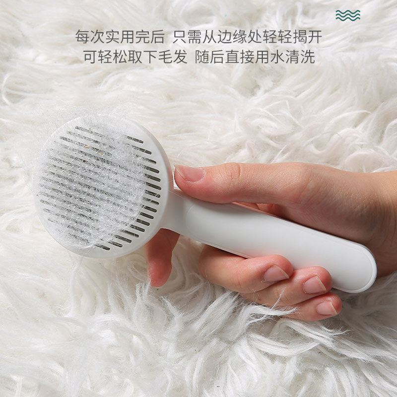 Pet Self Cleaning Cat Brushes, Cat Grooming Brush for Dogs Cats for Long Haired & Short Hair Gently to Remove Loose Undercoat, Mats Tangled