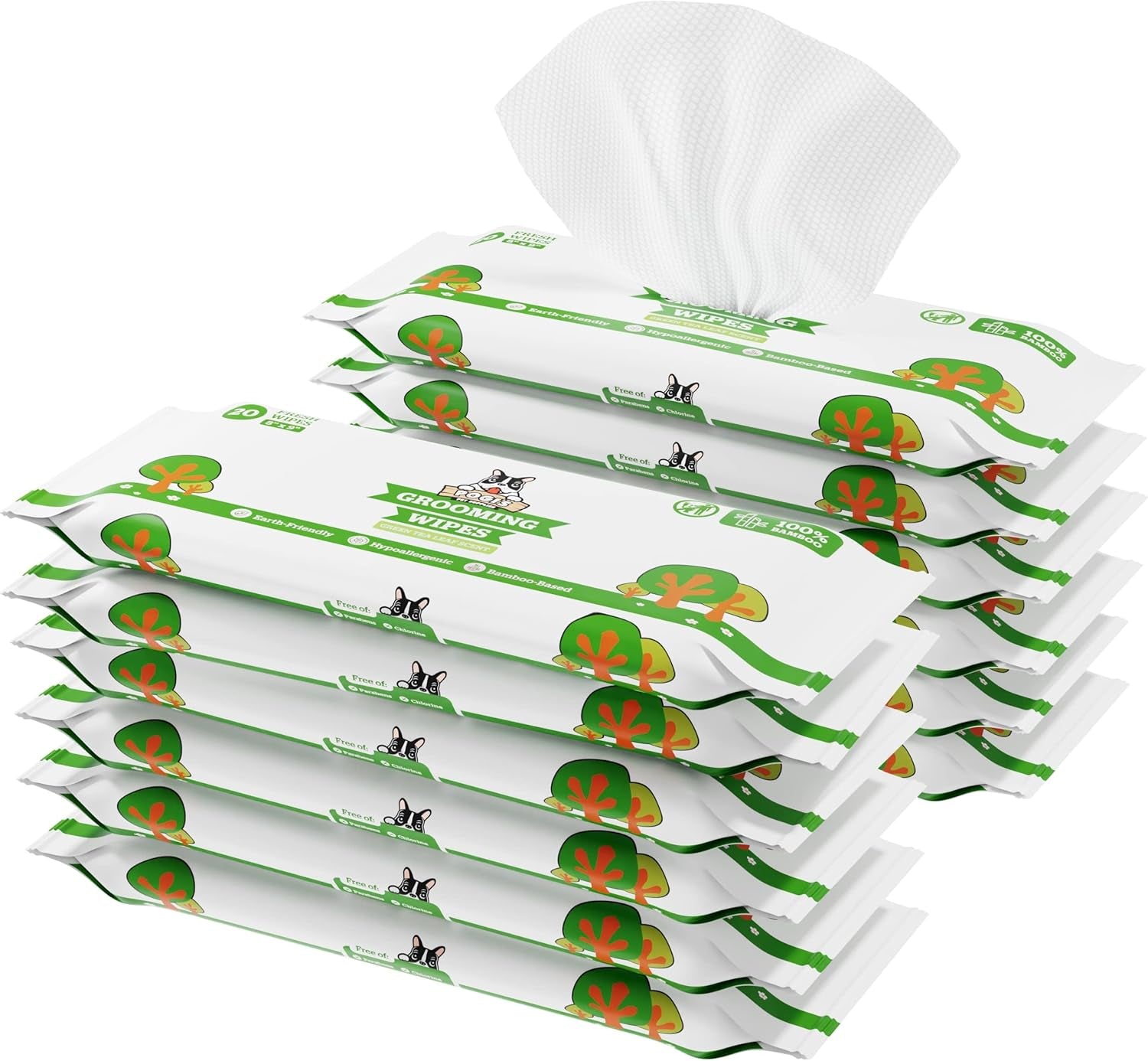 Pogi’S Dog Grooming Wipes – Hypoallergenic Pet Wipes for Paws, Body & Butt – Cleaning & Hydrating, Fragrance Free, 100-Count