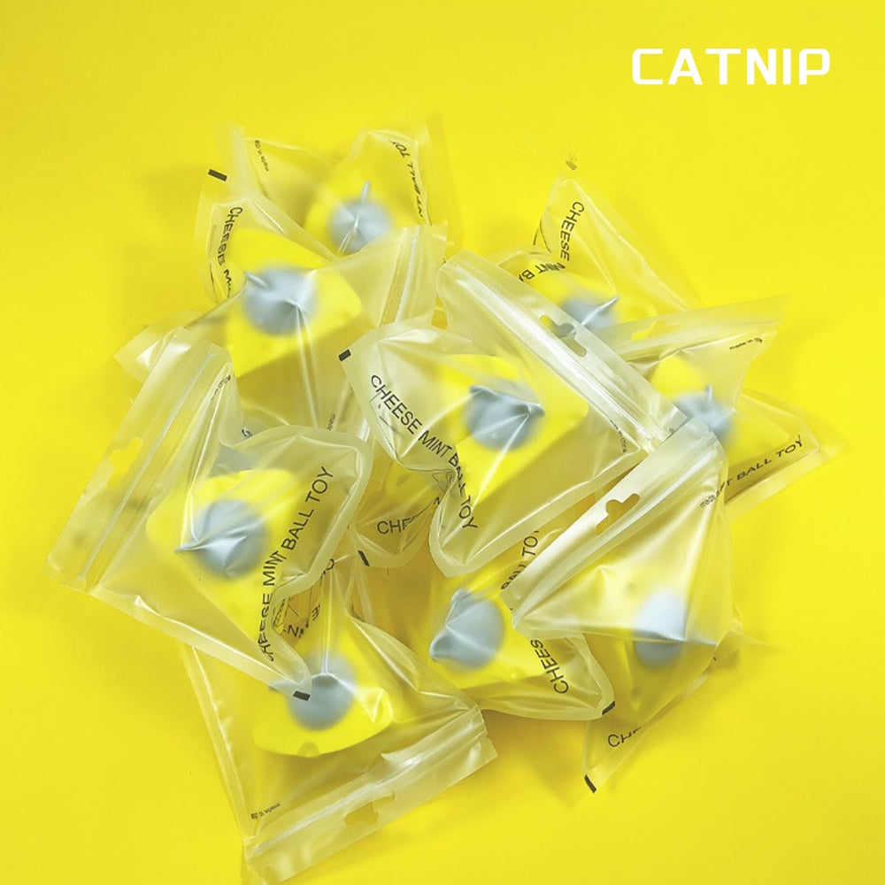 Cheese Catnip Balls - Edible Silvervine Chew Toys for Cats | Teeth Cleaning & Self-Entertainment Treats for Indoor Kittens