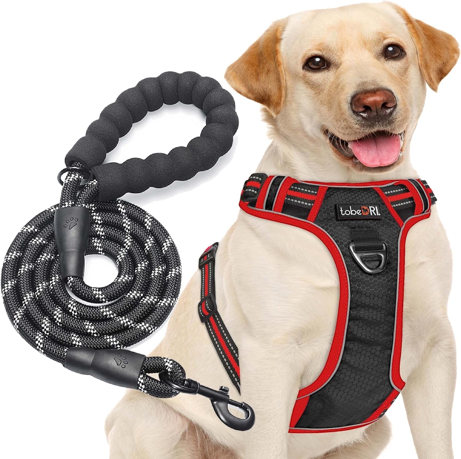 Upgrade Your Dog Walks! 🌟 Adjustable No Pull Harness + Free 5Ft Leash for Medium & Large Dogs 🐾💙 Perfect for Comfort & Control!