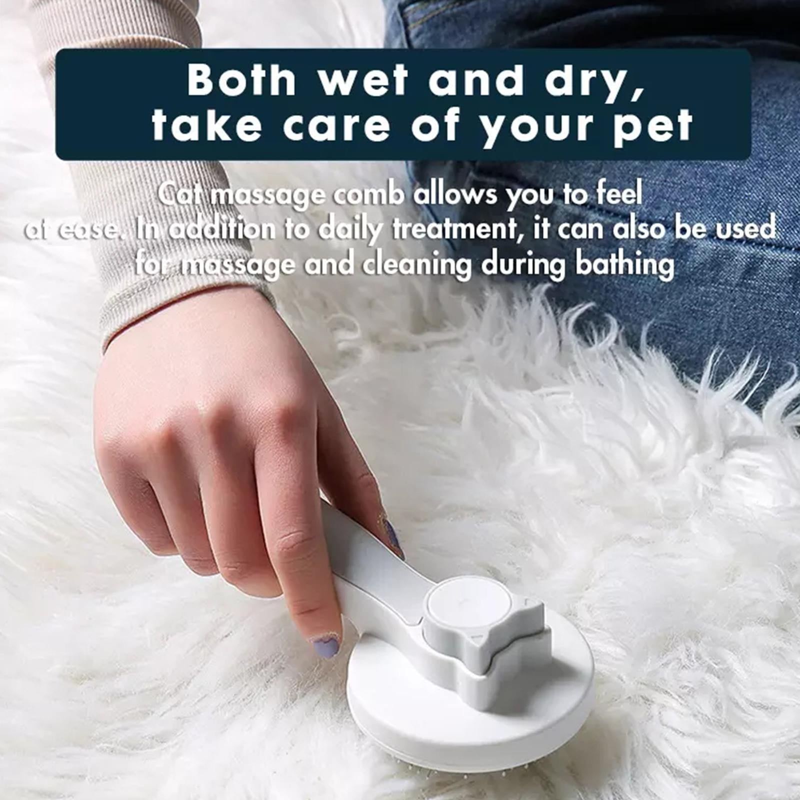 Pet Self Cleaning Cat Brushes, Cat Grooming Brush for Dogs Cats for Long Haired & Short Hair Gently to Remove Loose Undercoat, Mats Tangled