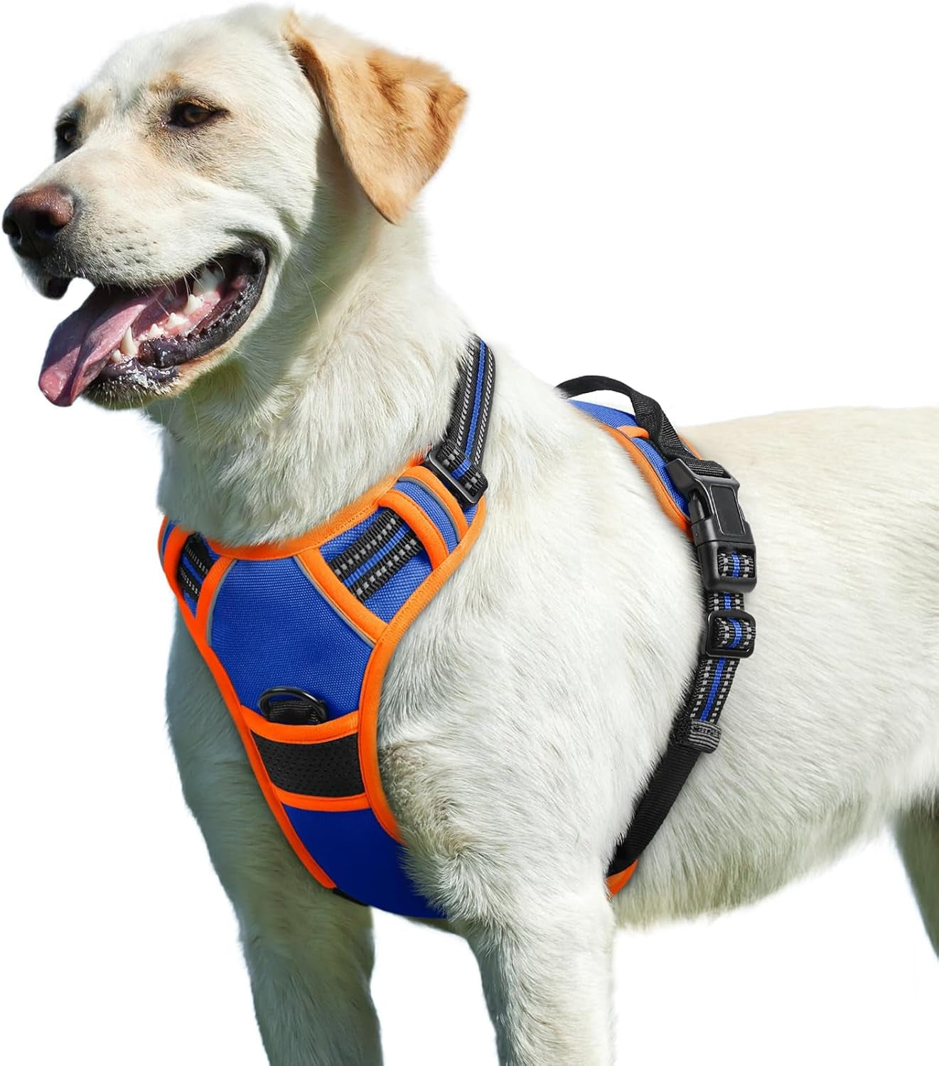 Say goodbye to pulling on walks! 🐾 Check out our comfy, adjustable dog harness for large pups! 🌟 Features reflective strips, a control handle, and no choke design. Perfect for your adventures together! 🐕✨ #DogLovers #PetGear #NoPullHarness