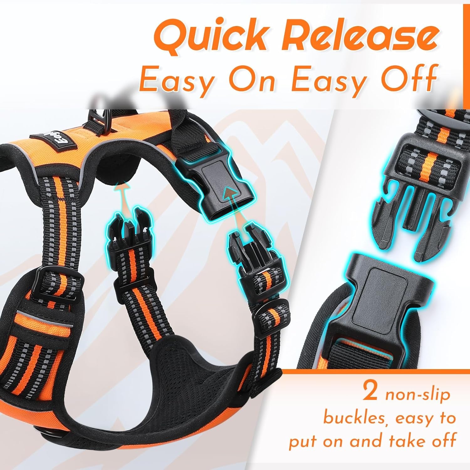 Say goodbye to pulling on walks! 🐾 Check out our comfy, adjustable dog harness for large pups! 🌟 Features reflective strips, a control handle, and no choke design. Perfect for your adventures together! 🐕✨ #DogLovers #PetGear #NoPullHarness