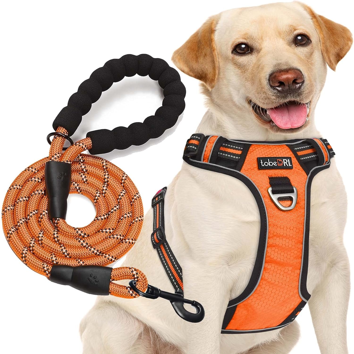 Upgrade Your Dog Walks! 🌟 Adjustable No Pull Harness + Free 5Ft Leash for Medium & Large Dogs 🐾💙 Perfect for Comfort & Control!