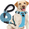 Upgrade Your Dog Walks! 🌟 Adjustable No Pull Harness + Free 5Ft Leash for Medium & Large Dogs 🐾💙 Perfect for Comfort & Control!