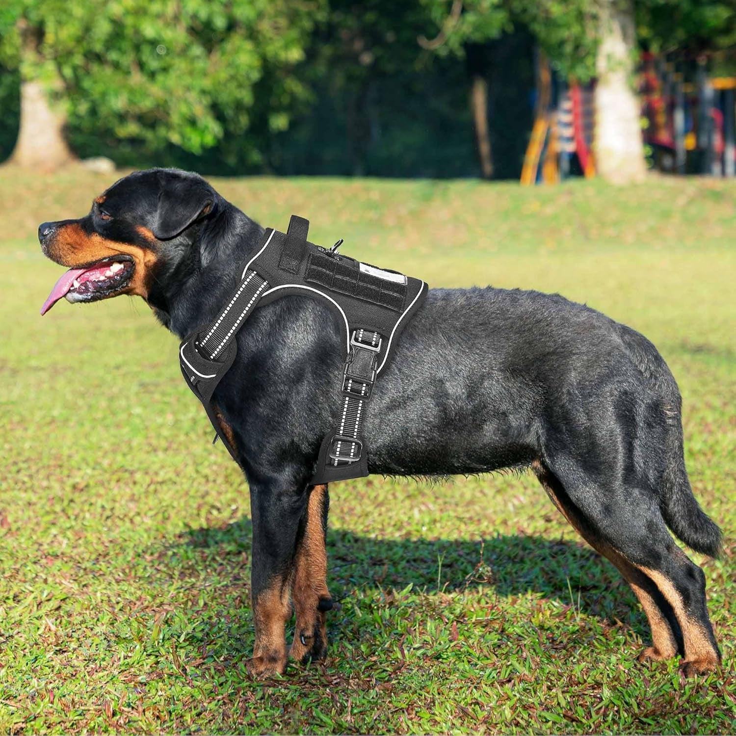 Unleash Adventure with Our Heavy Duty Tactical Dog Harness for Large Dogs! 🐾 No Pull, Adjustable, Reflective & Perfect for Training! 🖤 #K9 #DogLovers #PetGear