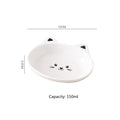 Ceramic Small Cat Face Shape Pet Food Bowl Cat Bowl Dog Bowl Universal and Easy to Clean