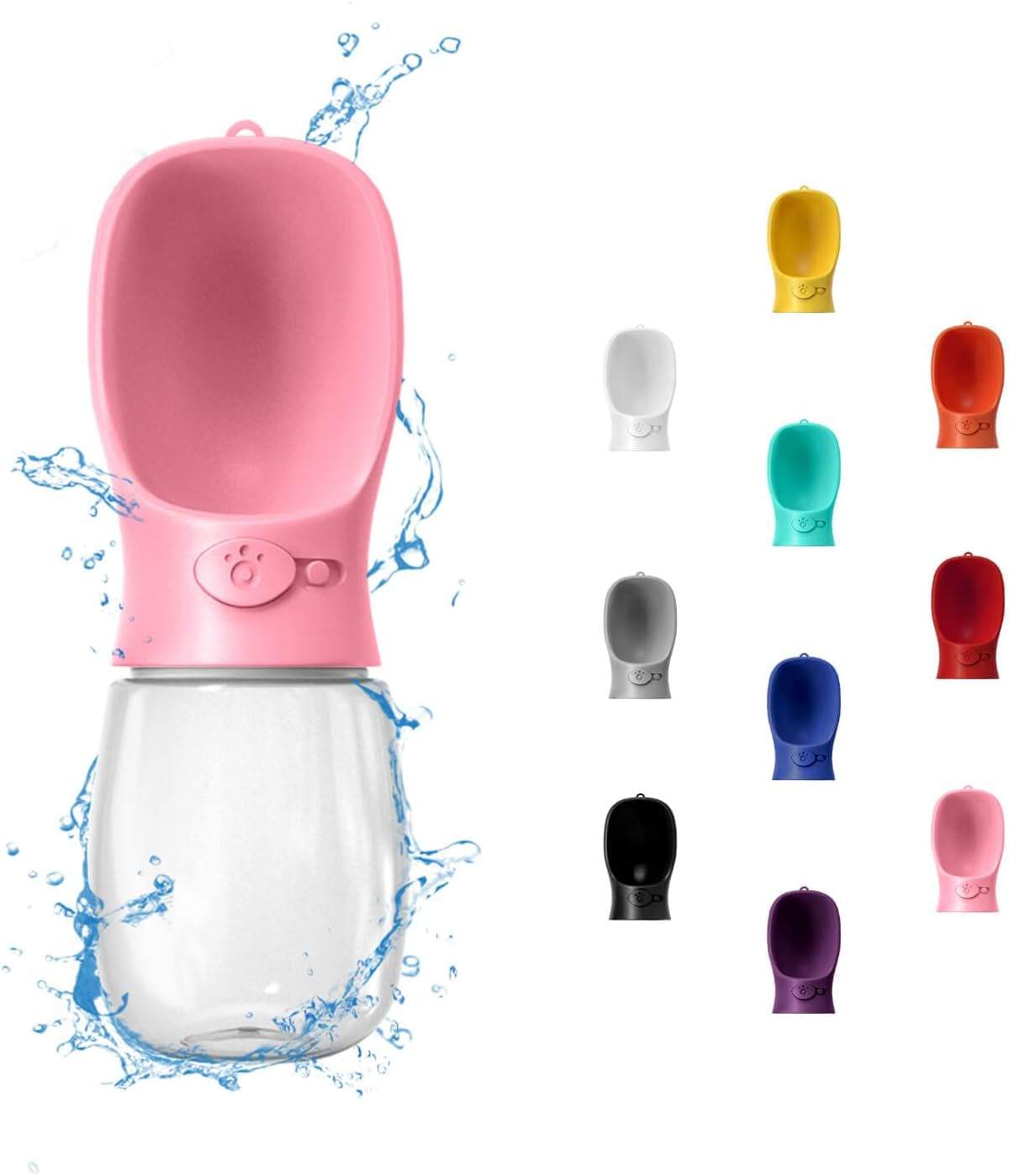 Portable Dog Water Bottle, 12 OZ, Leak Proof Puppy Water Dispenser with Drinking Feeder for Pets Outdoor Walking, Hiking, Travel, Food Grade Plastic