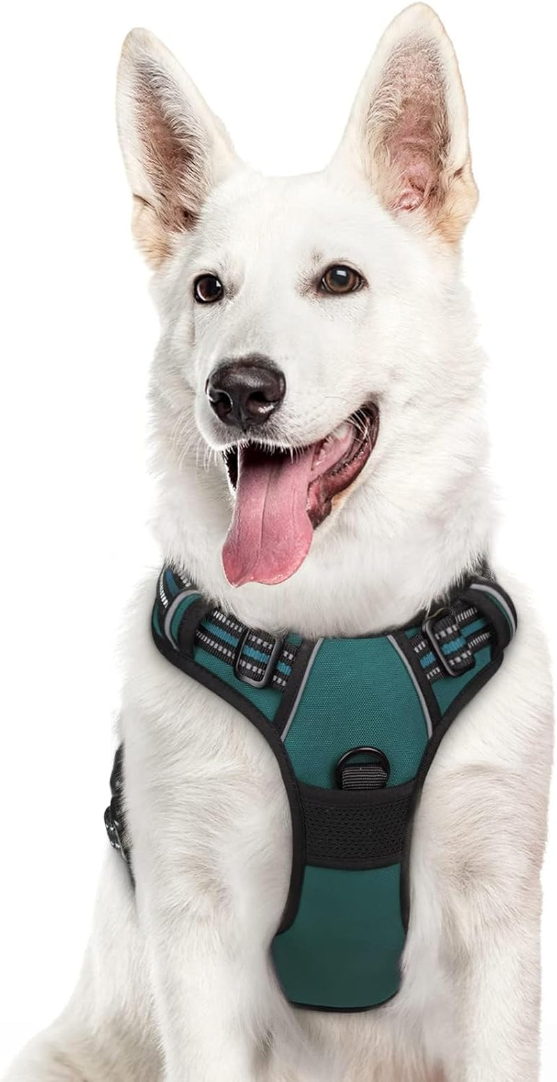 Say goodbye to pulling on walks! 🐾 Check out our comfy, adjustable dog harness for large pups! 🌟 Features reflective strips, a control handle, and no choke design. Perfect for your adventures together! 🐕✨ #DogLovers #PetGear #NoPullHarness