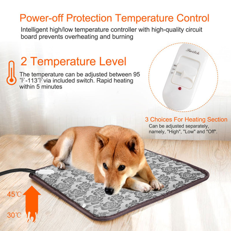 Cozy Pet Heating Pad with Waterproof Warm Blanket and Bite-Resistant Steel Rope Box