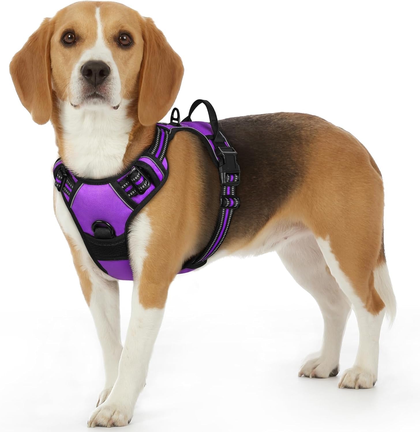 Say goodbye to pulling on walks! 🐾 Check out our comfy, adjustable dog harness for large pups! 🌟 Features reflective strips, a control handle, and no choke design. Perfect for your adventures together! 🐕✨ #DogLovers #PetGear #NoPullHarness
