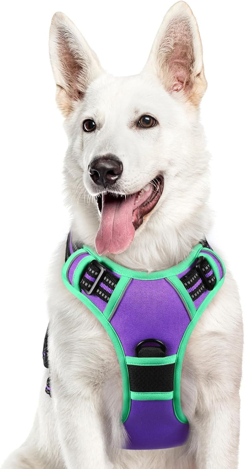 Say goodbye to pulling on walks! 🐾 Check out our comfy, adjustable dog harness for large pups! 🌟 Features reflective strips, a control handle, and no choke design. Perfect for your adventures together! 🐕✨ #DogLovers #PetGear #NoPullHarness