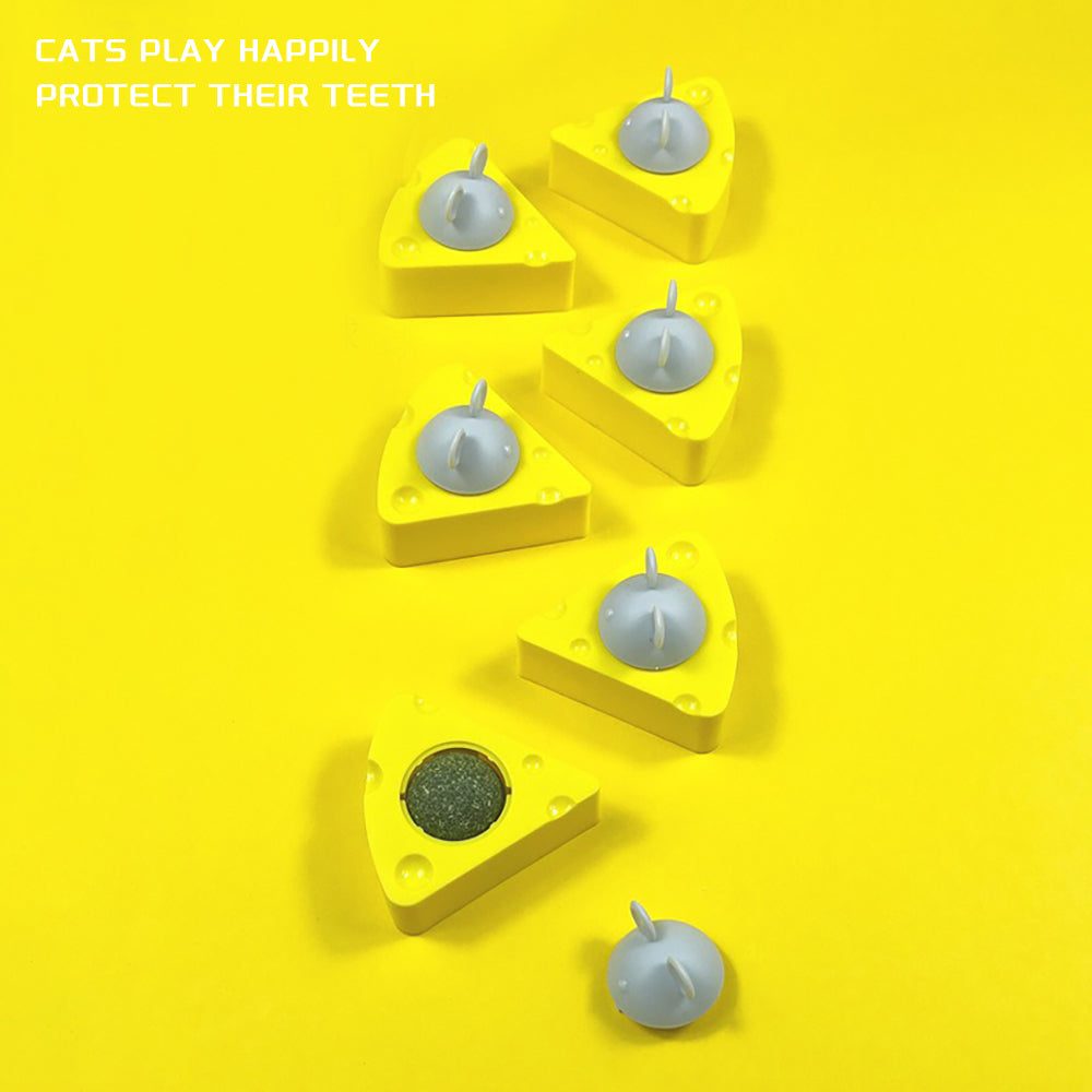 Cheese Catnip Balls - Edible Silvervine Chew Toys for Cats | Teeth Cleaning & Self-Entertainment Treats for Indoor Kittens