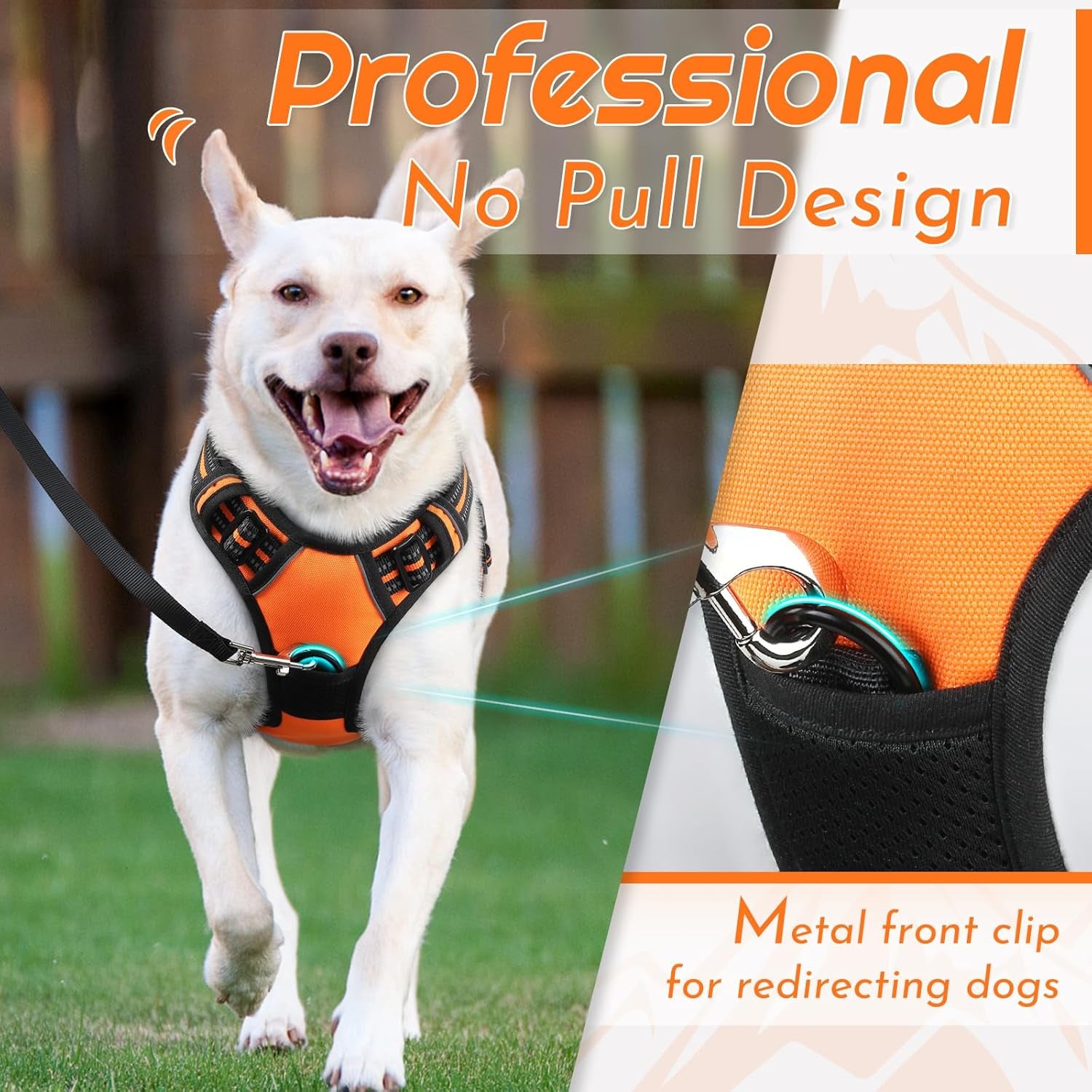 Say goodbye to pulling on walks! 🐾 Check out our comfy, adjustable dog harness for large pups! 🌟 Features reflective strips, a control handle, and no choke design. Perfect for your adventures together! 🐕✨ #DogLovers #PetGear #NoPullHarness