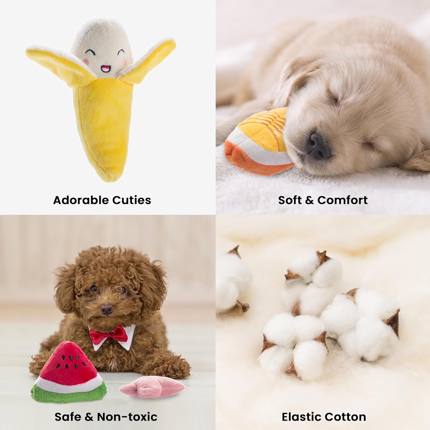 12 Adorable Plush Squeaky Toys for Your Small to Medium Pup – Comes with a Handy Carrying Bag! 🐾🎉