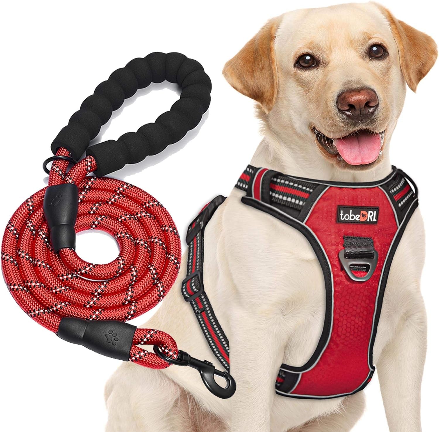 Upgrade Your Dog Walks! 🌟 Adjustable No Pull Harness + Free 5Ft Leash for Medium & Large Dogs 🐾💙 Perfect for Comfort & Control!