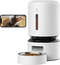 Automatic Cat Feeder, Automatic Dog Food Dispenser with Freshness Preservation, Timed Pet Feeders for Dry Food, up to 50 Portions 6 Meals per Day, Granary Black