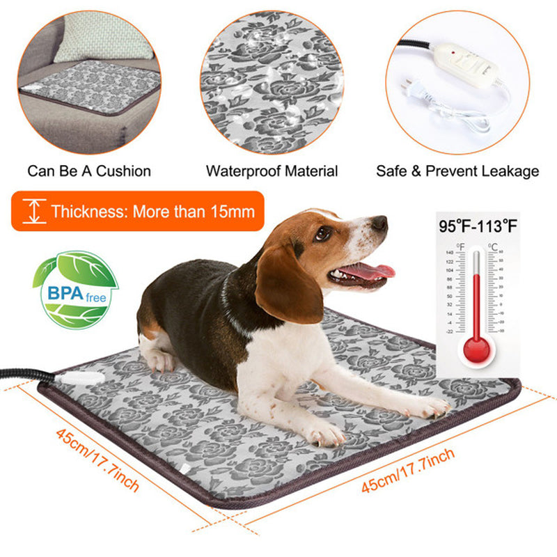 Cozy Pet Heating Pad with Waterproof Warm Blanket and Bite-Resistant Steel Rope Box