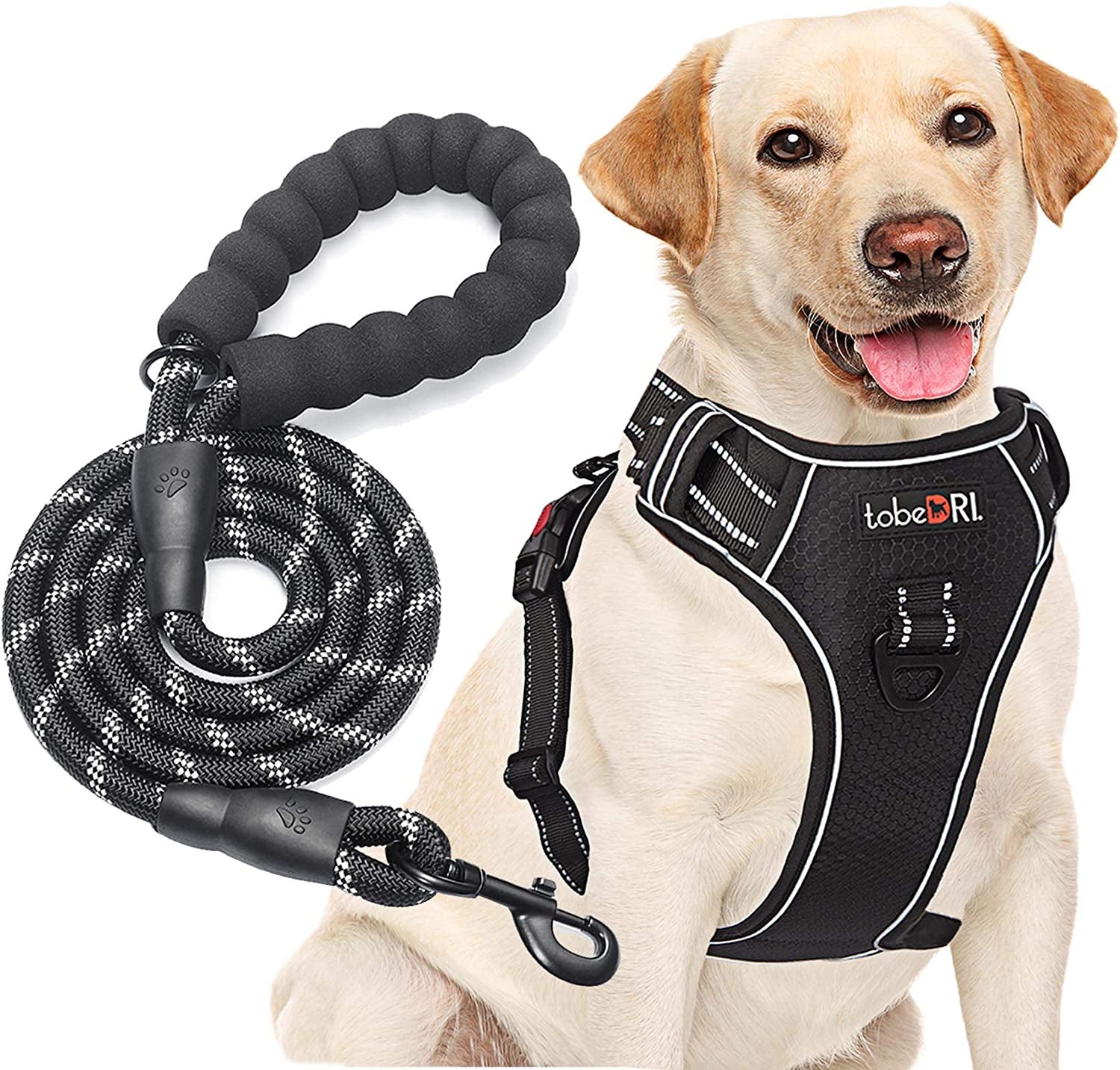 Upgrade Your Dog Walks! 🌟 Adjustable No Pull Harness + Free 5Ft Leash for Medium & Large Dogs 🐾💙 Perfect for Comfort & Control!