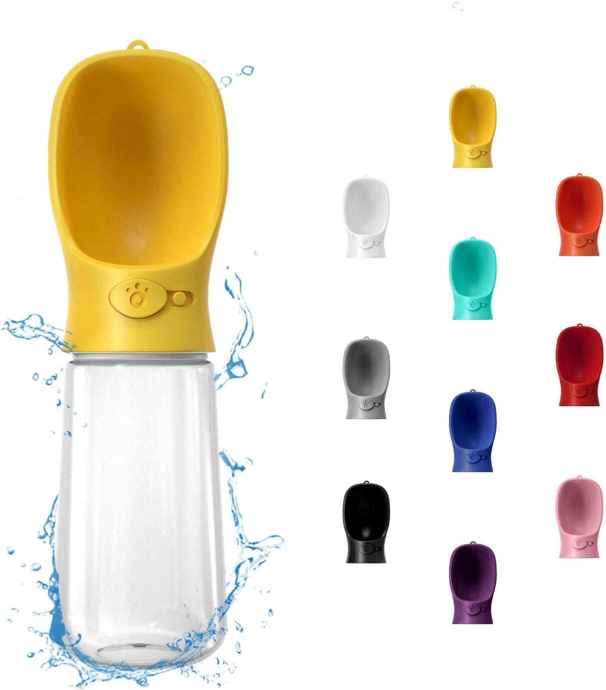 Portable Dog Water Bottle, 12 OZ, Leak Proof Puppy Water Dispenser with Drinking Feeder for Pets Outdoor Walking, Hiking, Travel, Food Grade Plastic