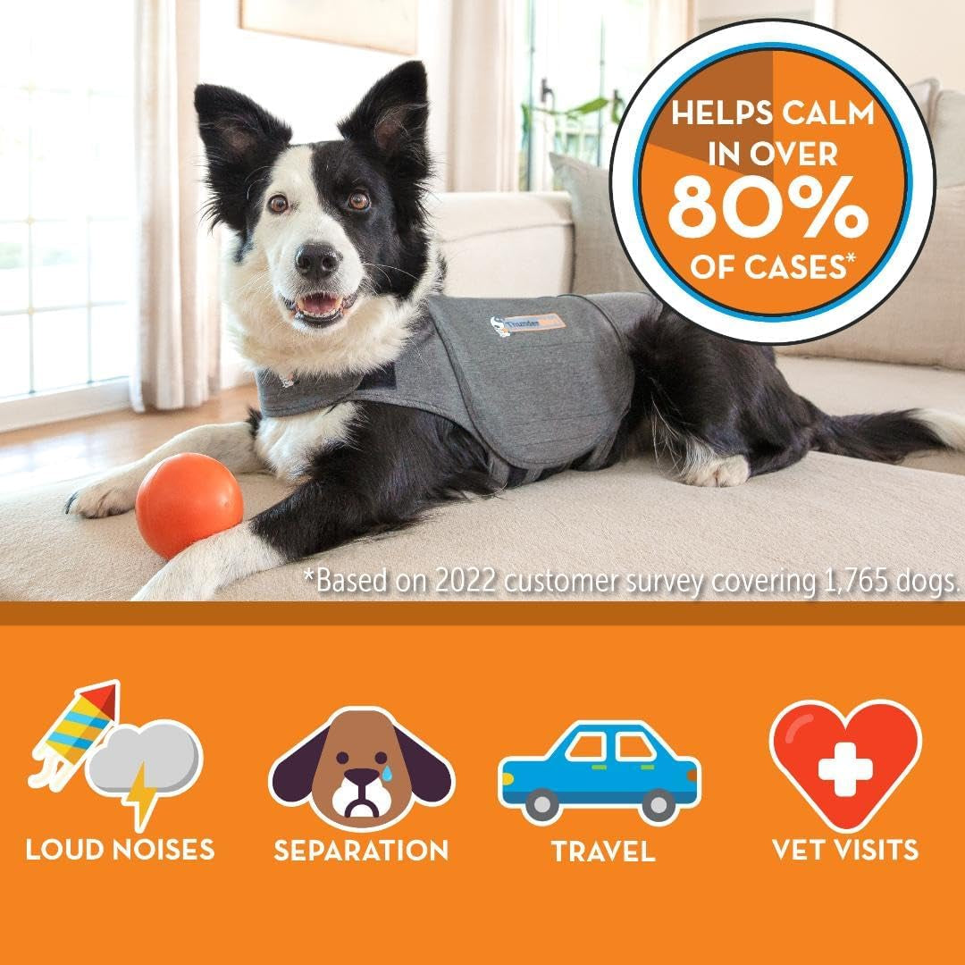 for Dogs, Small, Heather Gray Classic - Dog Anxiety Relief Calming Vest