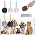Ergonomic Pet Food Scoop with Clip Handle - Perfect for Cats, Puppies & Small Dogs - 1 Cup Measuring Spoon with Long Handle for Easy Feeding