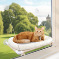 Cat Window Hammock – Mess-Free Waterproof Cats Window Perch for Large Cats, Strong Suction Cup Hammock with Flannel Cover, Indoor Cat Seat, Black