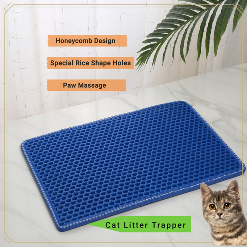 Premium Double-Layer Rice Cat Litter Mat for Easy Cleanup and Odor Control