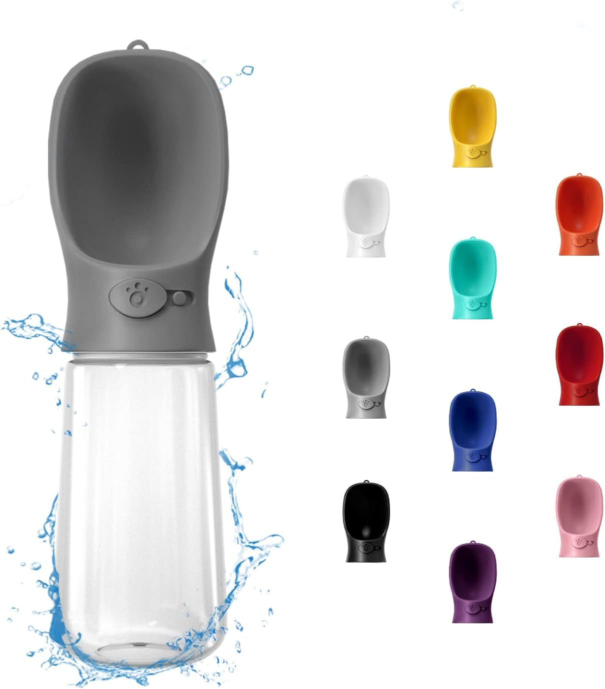 Portable Dog Water Bottle, 12 OZ, Leak Proof Puppy Water Dispenser with Drinking Feeder for Pets Outdoor Walking, Hiking, Travel, Food Grade Plastic