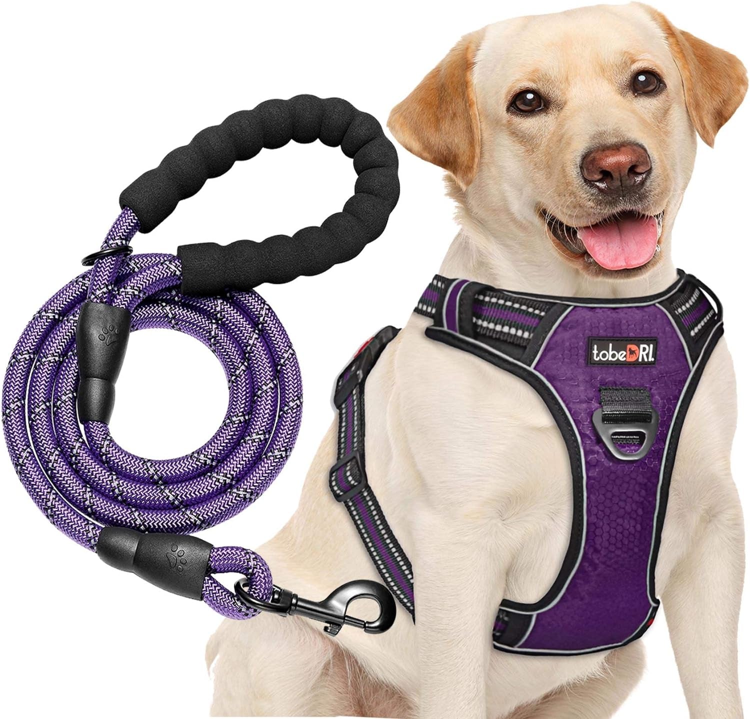 Upgrade Your Dog Walks! 🌟 Adjustable No Pull Harness + Free 5Ft Leash for Medium & Large Dogs 🐾💙 Perfect for Comfort & Control!