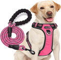 Upgrade Your Dog Walks! 🌟 Adjustable No Pull Harness + Free 5Ft Leash for Medium & Large Dogs 🐾💙 Perfect for Comfort & Control!