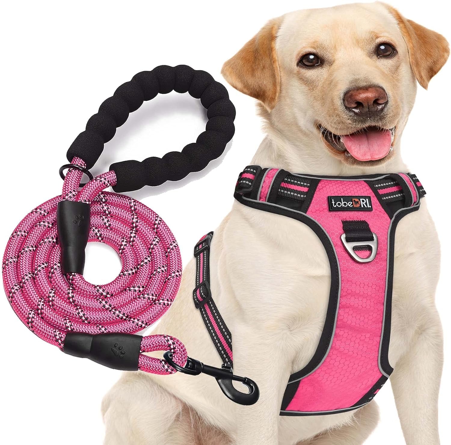 Upgrade Your Dog Walks! 🌟 Adjustable No Pull Harness + Free 5Ft Leash for Medium & Large Dogs 🐾💙 Perfect for Comfort & Control!