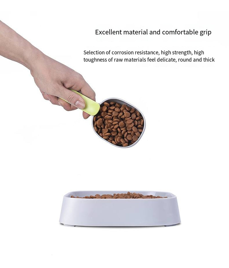 Ergonomic Pet Food Scoop with Clip Handle - Perfect for Cats, Puppies & Small Dogs - 1 Cup Measuring Spoon with Long Handle for Easy Feeding