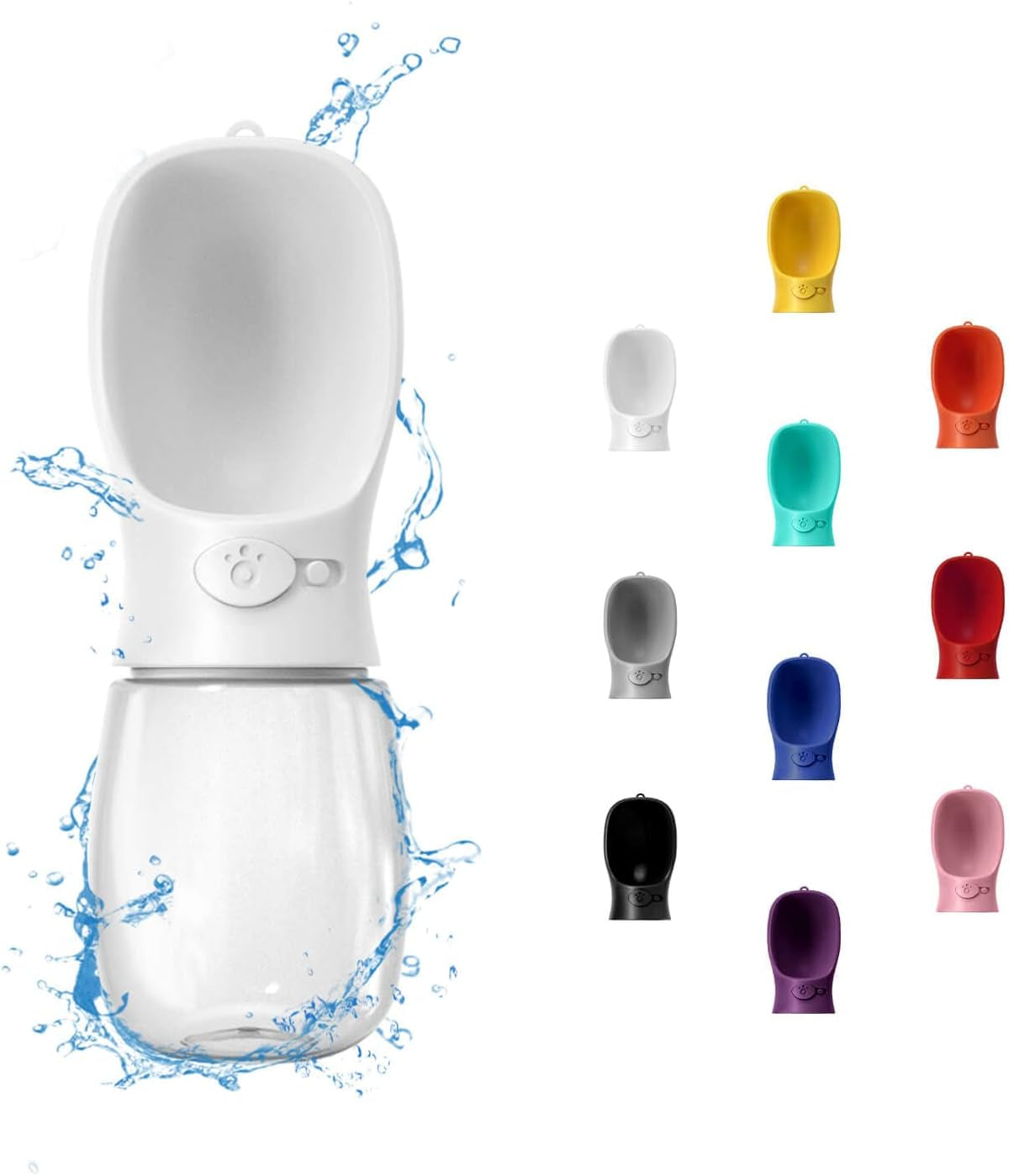 Portable Dog Water Bottle, 12 OZ, Leak Proof Puppy Water Dispenser with Drinking Feeder for Pets Outdoor Walking, Hiking, Travel, Food Grade Plastic