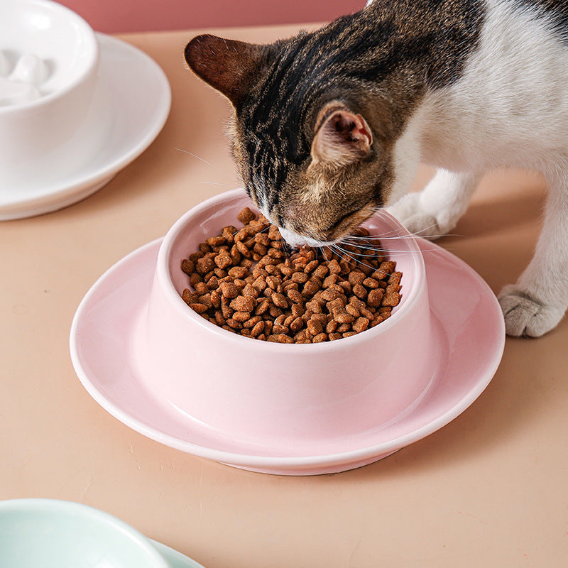 Anti-Choking Slow Food Basin Slow Food Bowl Cat Dog Neck Protection Dog Food Basin Pet Rice Basin Cat Bowl Anti-Knock Ceramic