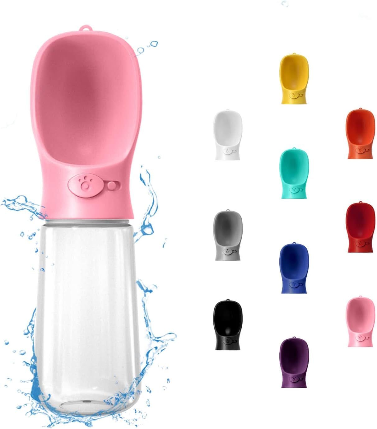 Portable Dog Water Bottle, 12 OZ, Leak Proof Puppy Water Dispenser with Drinking Feeder for Pets Outdoor Walking, Hiking, Travel, Food Grade Plastic