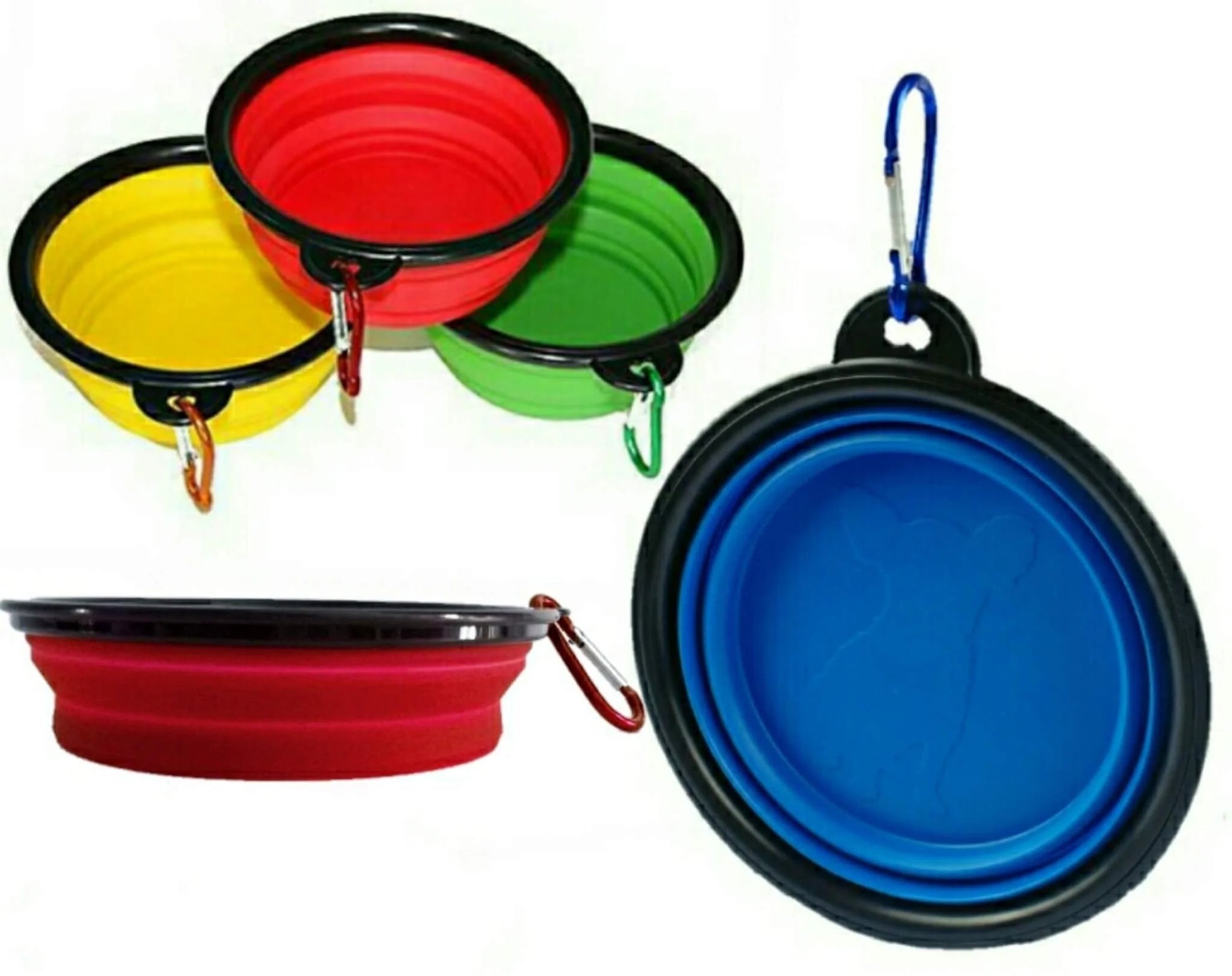 4 Pack Collapsible Silicone Travel Bowls - 12Oz