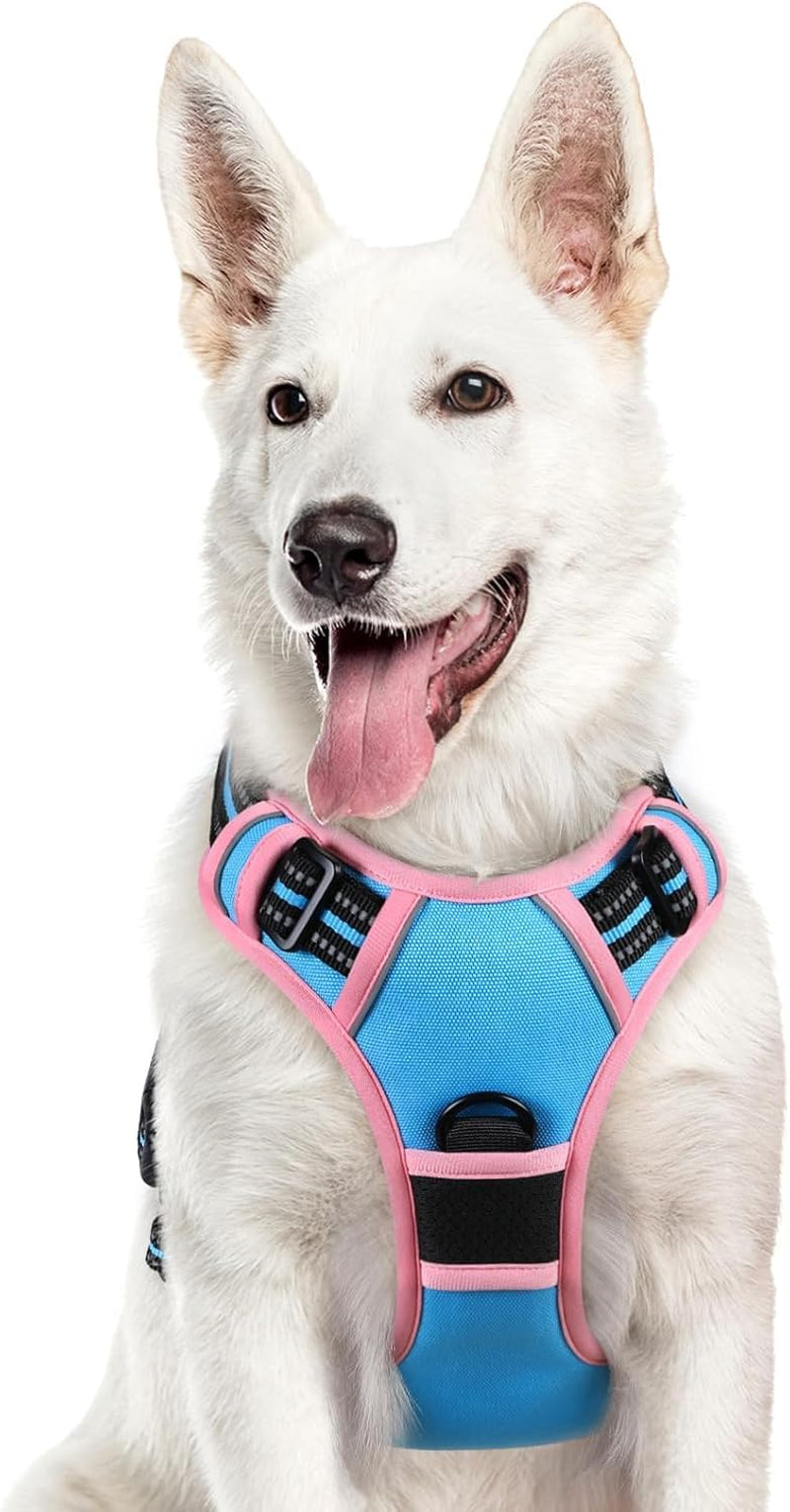 Say goodbye to pulling on walks! 🐾 Check out our comfy, adjustable dog harness for large pups! 🌟 Features reflective strips, a control handle, and no choke design. Perfect for your adventures together! 🐕✨ #DogLovers #PetGear #NoPullHarness
