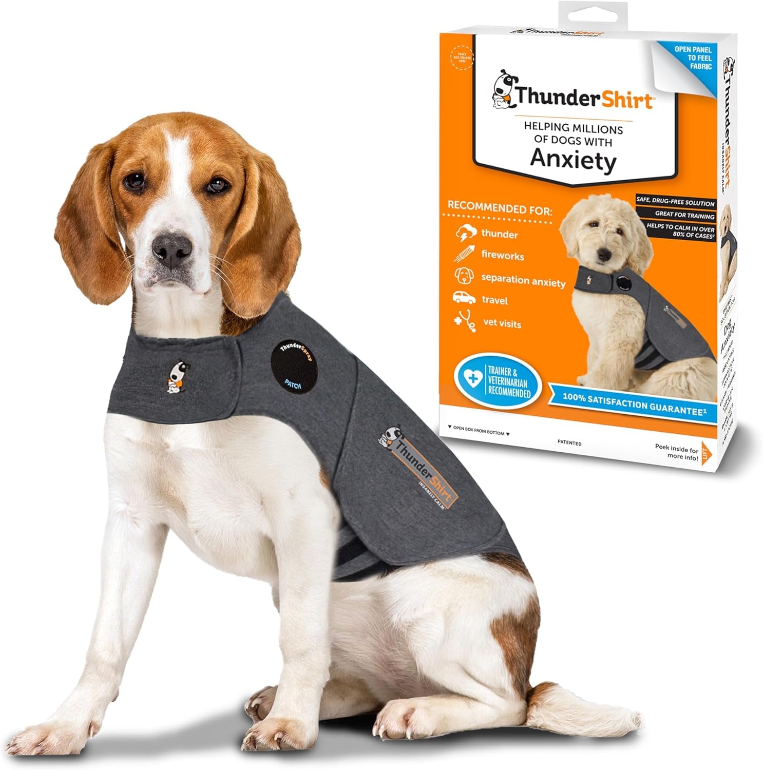 for Dogs, Small, Heather Gray Classic - Dog Anxiety Relief Calming Vest