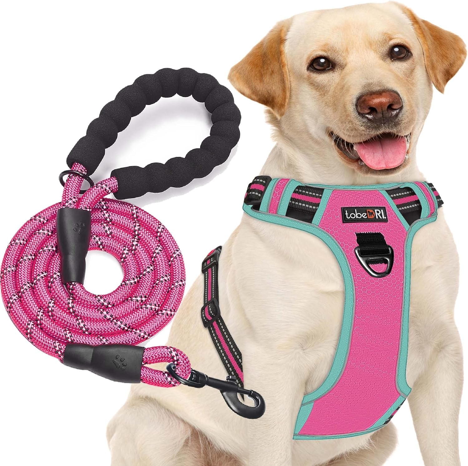 Upgrade Your Dog Walks! 🌟 Adjustable No Pull Harness + Free 5Ft Leash for Medium & Large Dogs 🐾💙 Perfect for Comfort & Control!