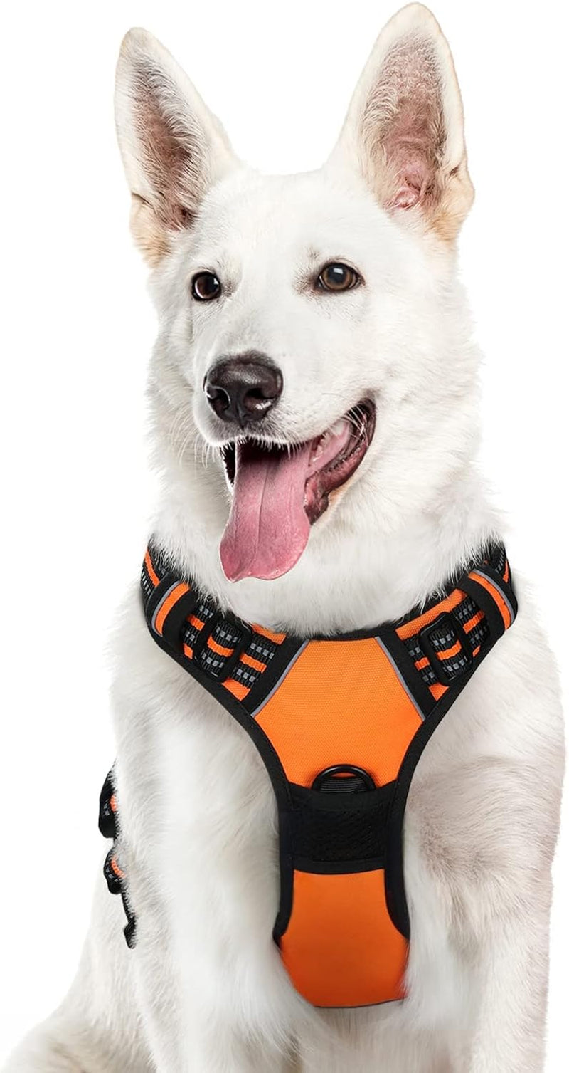 Say goodbye to pulling on walks! 🐾 Check out our comfy, adjustable dog harness for large pups! 🌟 Features reflective strips, a control handle, and no choke design. Perfect for your adventures together! 🐕✨ #DogLovers #PetGear #NoPullHarness