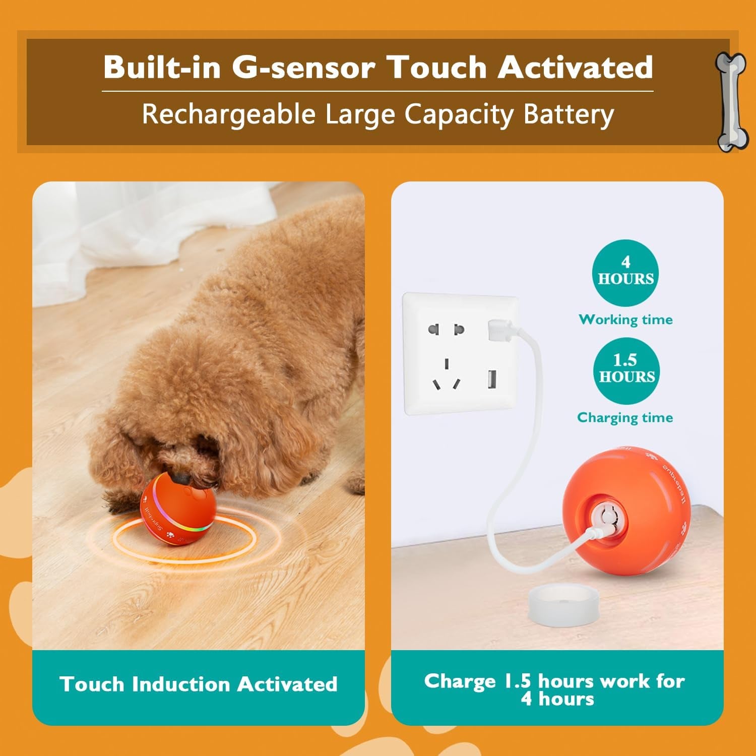Level Up Playtime! 🐾🎉 Check Out Our New 2025 Interactive Dog Ball - Motion Activated & USB Rechargeable! Perfect for Dogs of All Sizes! 🐶💖