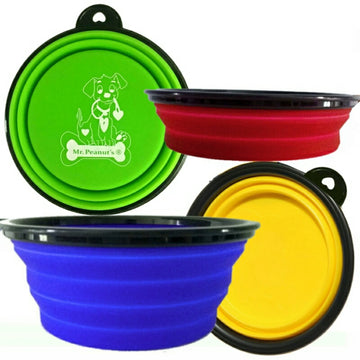 4 Pack Collapsible Silicone Travel Bowls - 12Oz